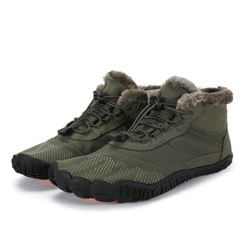 MARXAN Winter-Barfußschuhe for Damen und Herren, wasserdicht, rutschfest, atmungsaktiv, Schneestiefel, Übergröße, Outdoor-Arbeitsschuhe (Color : Army green, Size : 43 EU) von MARXAN