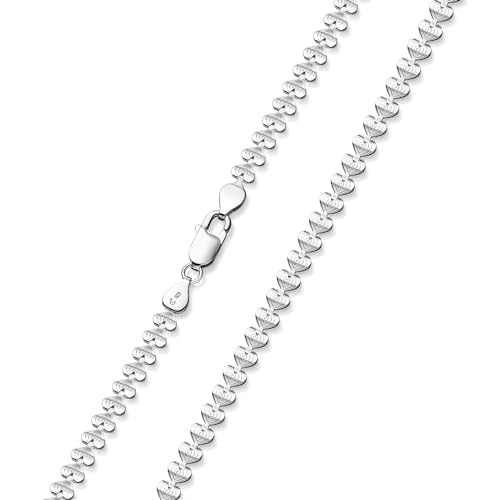 MATERIA Damen Collier Titania Herzkette 5mm 925 Sterling Silber 42-70cm + Schmuckbox #K93, Länge Halskette:45 cm von MATERIA by Matthias Wagner