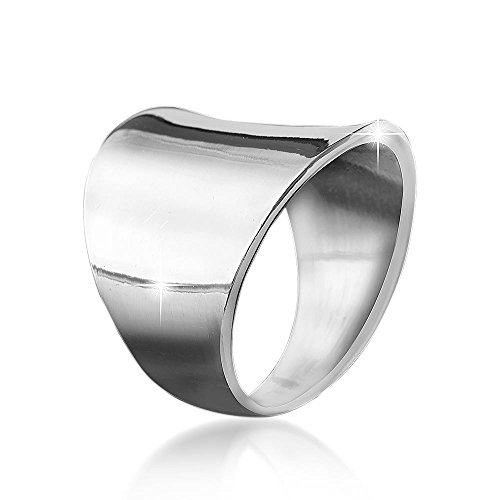 MATERIA Damen Herren Ring Gravur FINN - 925 Silber Ring groß breit 16 17 18 19 20 mm inkl. Ring Box #SR-33, Ringgrößen:59 (18.8 mm Ø) von MATERIA by Matthias Wagner