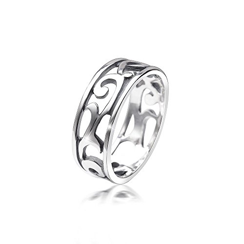 MATERIA Damen Ring keltisch 925 Sterling Silber antik breit deutsche Fertigung #SR-108, Ringgrößen:51 (16.2 mm Ø) von MATERIA by Matthias Wagner