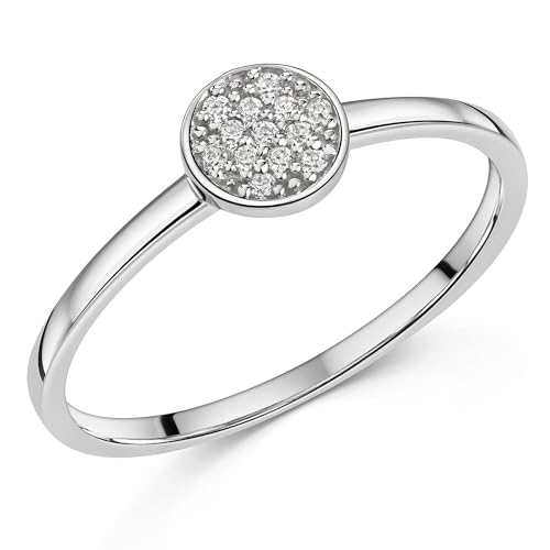 Materia Damen Ringe Silber 925 - Ring mit Zirkonia Steinen weiß rhodiniert SR-178-60 von MATERIA by Matthias Wagner