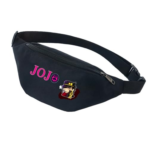 Jo-Jo's Bizar-re Adventu-re Gürteltasche Damen, Groß Handytasche Hüfttasche, Hüfttasche Sport Running Camping Fahrrad Reisen Joggen (Color : Black 2, Size : 30cm) von MATRIXX