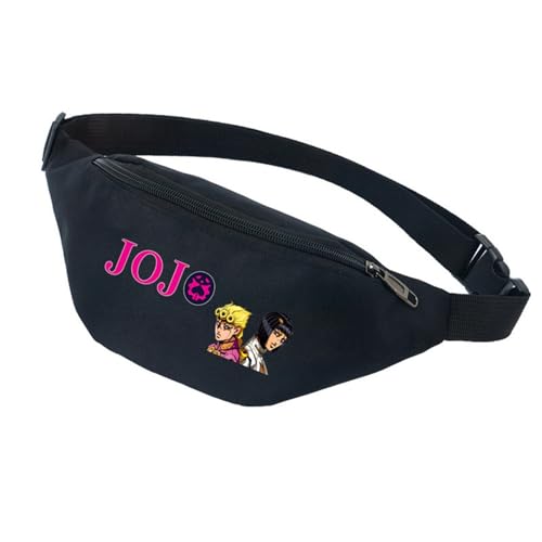 Jo-Jo's Bizar-re Adventu-re Gürteltasche Damen, Groß Handytasche Hüfttasche, Hüfttasche Sport Running Camping Fahrrad Reisen Joggen (Color : Black 6, Size : 30cm) von MATRIXX