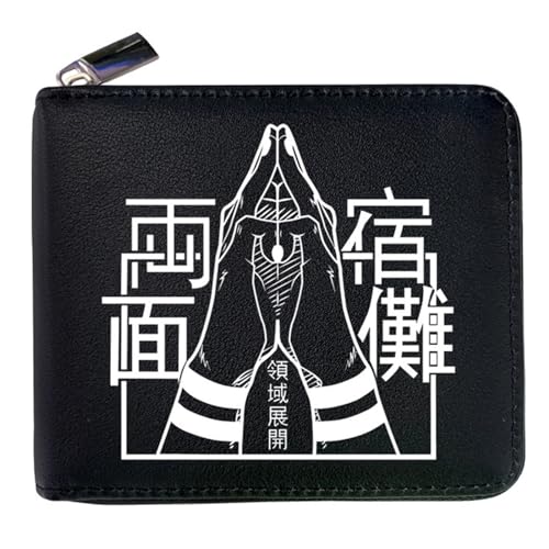 Jujut-su Kais-en Geldbeutel Anime, Spaß Süß Kawaii Kartenetui mit Münzfach, Schlüsselanhänger Geldtasche (Color:Black 17) von MATRIXX