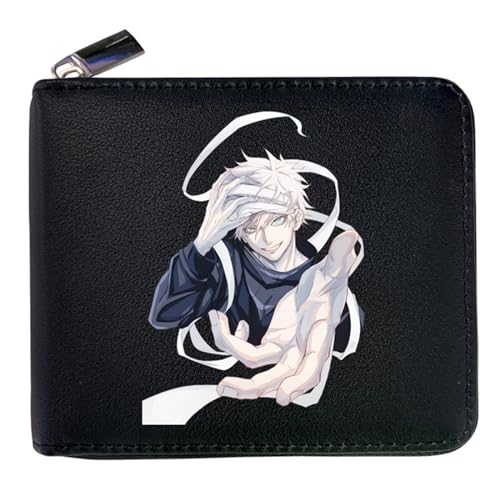 Jujut-su Kais-en Geldbeutel Anime, Spaß Süß Kawaii Kartenetui mit Münzfach, Schlüsselanhänger Geldtasche (Color:Black 19) von MATRIXX