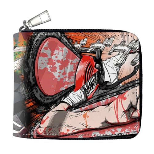 MATRIXX Chains-aw Man Anime Wallets, Süß Spaß Einzigartig Karten Geldbeutel, Mädchen Geldtasche mit Münzfach und Geldscheinfach(Color:Multicolor 12) von MATRIXX