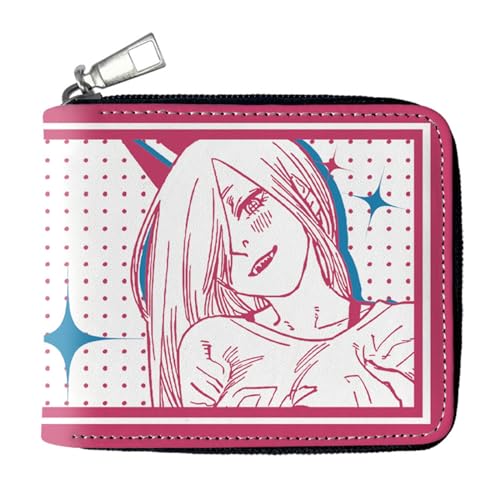 MATRIXX Chains-aw Man Anime Wallets, Süß Spaß Einzigartig Karten Geldbeutel, Mädchen Geldtasche mit Münzfach und Geldscheinfach(Color:Multicolor 2) von MATRIXX