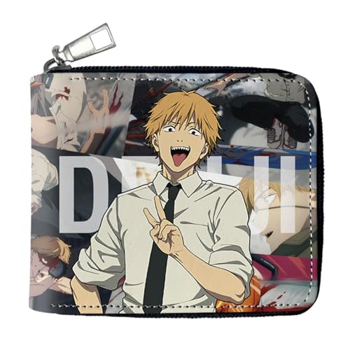 MATRIXX Chains-aw Man Anime Wallets, Süß Spaß Einzigartig Karten Geldbeutel, Mädchen Geldtasche mit Münzfach und Geldscheinfach(Color:Multicolor 6) von MATRIXX