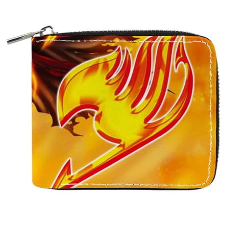 MATRIXX FAI-ry TA-il Geldtasche Anime, PU-Leder Münzbörsen mit Reißverschluss, Brieftasche mit Geld Geldscheinfach und Münzfach(Color:Multicolor 14) von MATRIXX