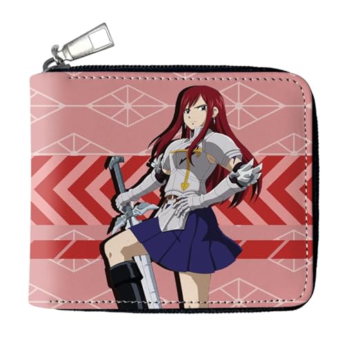 MATRIXX FAI-ry TA-il Geldtasche Anime, PU-Leder Münzbörsen mit Reißverschluss, Brieftasche mit Geld Geldscheinfach und Münzfach(Color:Multicolor 6) von MATRIXX