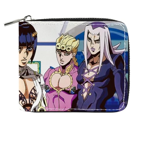 MATRIXX Jo-Jo's Bizar-re Adventu-re Geldtasche Anime, Reißverschluss Portemonnaie Leder, Brieftasche mit Geld Geldscheinfach und Münzfach(Color:Multicolor 2) von MATRIXX