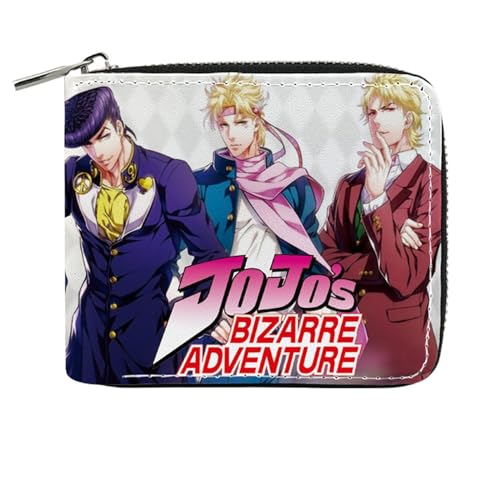 MATRIXX Jo-Jo's Bizar-re Adventu-re Geldtasche Anime, Reißverschluss Portemonnaie Leder, Brieftasche mit Geld Geldscheinfach und Münzfach(Color:Multicolor 6) von MATRIXX