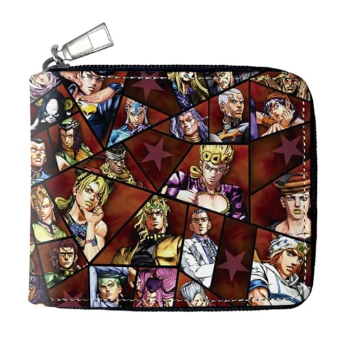 MATRIXX Jo-Jo's Bizar-re Adventu-re Portmonee Anime, Jugend Karikatur Kunstleder Geldbörse, Brieftasche mit Geld Geldscheinfach und Münzfach(Color:Multicolor 1) von MATRIXX