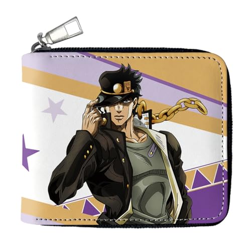 MATRIXX Jo-Jo's Bizar-re Adventu-re Portmonee Anime, Süß Spaß Einzigartig Karten Geldbeutel, Mädchen Geldtasche mit Münzfach und Geldscheinfach(Color:Multicolor 1) von MATRIXX