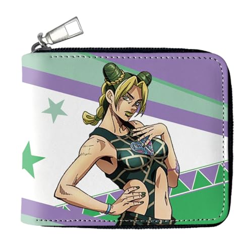 MATRIXX Jo-Jo's Bizar-re Adventu-re Portmonee Anime, Süß Spaß Einzigartig Karten Geldbeutel, Mädchen Geldtasche mit Münzfach und Geldscheinfach(Color:Multicolor 4) von MATRIXX