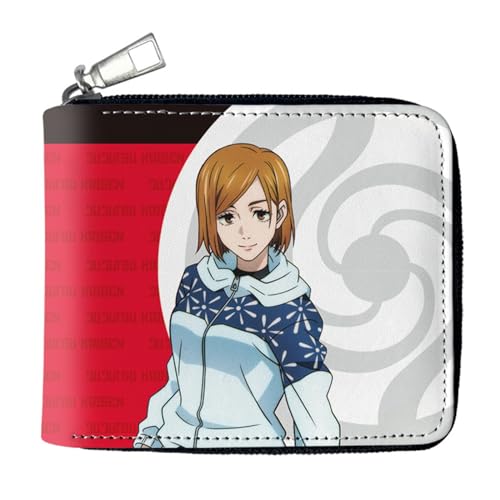 MATRIXX Jujut-su Kais-en Anime Geldbörse, Reißverschluss Portemonnaie Leder, Mädchen Geldtasche mit Münzfach und Geldscheinfach(Color:Multicolor 3) von MATRIXX