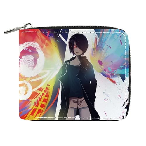 MATRIXX Tok-yo Gho-ul Anime Geldtasche, Leder Geldbörse mit Reißverschluss-Design, Kindergeldbörse Hält Kleingeld, Ausweis und Münzen(Color:Multicolor 4) von MATRIXX