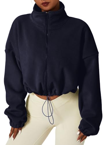 MAVIS LAVEN Damen Hoodie Kapuzenpullover mit Zipper Fleecejacke Warm Basic Kapuzenjacke Causal Sweatjacke Mit Kapuze Plüschjacke Hooded Jacket Damen Sweater Fleecepullover für Frühjahr und Herbst von MAVIS LAVEN