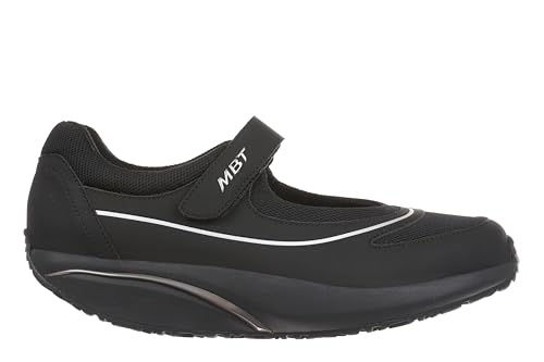MBT BARIDI 2 Damen-Ballerinas im sportlichen Stil. Anatomische und bequeme Gehschuhe. Physiologisches Schuhwerk für Komfort Stabilität mit gebogener Sohle. Lässige Slipper mit Klettverschluss. Schwarz MBT BARIDI 2 Damen-Ballerinas im sportlichen Stil. Anatomische und bequeme Gehschuhe. Physiologisches Schuhwerk für Komfort Stabilität mit gebogener Sohle. Lässige Slipper mit Klettverschluss. Schwarz von MBT