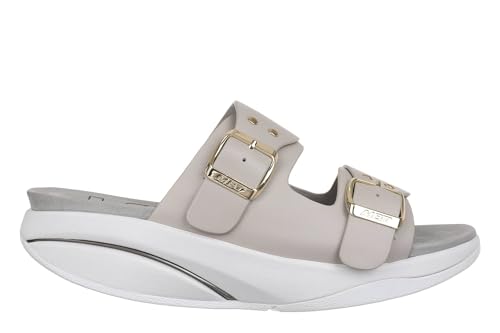 MBT LIKI Sandalen für Damen aus Leder mit Schnallenverschluss. Leichtes und bequemes Schuhwerk für Frühling Sommer. Physiologisches Schuhwerk für Komfort und Stabilität. Sandalen zum Anziehen. Grau MBT LIKI Sandalen für Damen aus Leder mit Schnallenverschluss. Leichtes und bequemes Schuhwerk für Frühling Sommer. Physiologisches Schuhwerk für Komfort und Stabilität. Sandalen zum Anziehen. Grau von MBT