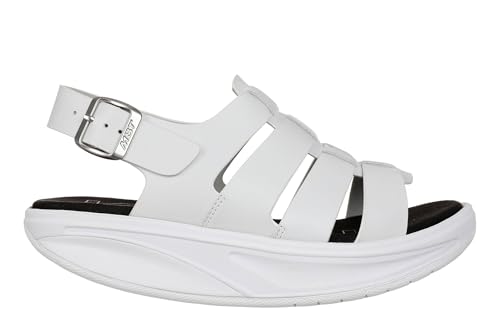 MBT RAN Sandalen für Damen aus Leder. Leichtes und bequemes Freizeitschuhwerk für Frühling und Sommer. Physiologisches Schuhwerk für Komfort und Stabilität. Sportliche Sandalen im modernen Stil. Weiß MBT RAN Sandalen für Damen aus Leder. Leichtes und bequemes Freizeitschuhwerk für Frühling und Sommer. Physiologisches Schuhwerk für Komfort und Stabilität. Sportliche Sandalen im modernen Stil. Weiß von MBT
