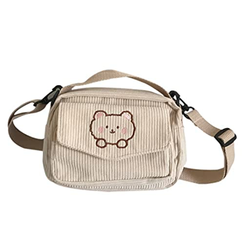 GGOOB Kawaii Geldbörse Crossbody Bag Kawaii Geldbörse Kawaii Crossbody Bag Kawaii Cord Geldbörse, beige, Einheitsgröße von GGOOB