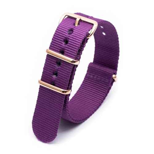 MBello Premium-Nylonarmband, goldene Schnalle, langlebig, atmungsaktiv, für Damen und Herren, Canvas-Gewebe, Armband, Ringschnalle, Blau Grün, 24mm von MBello