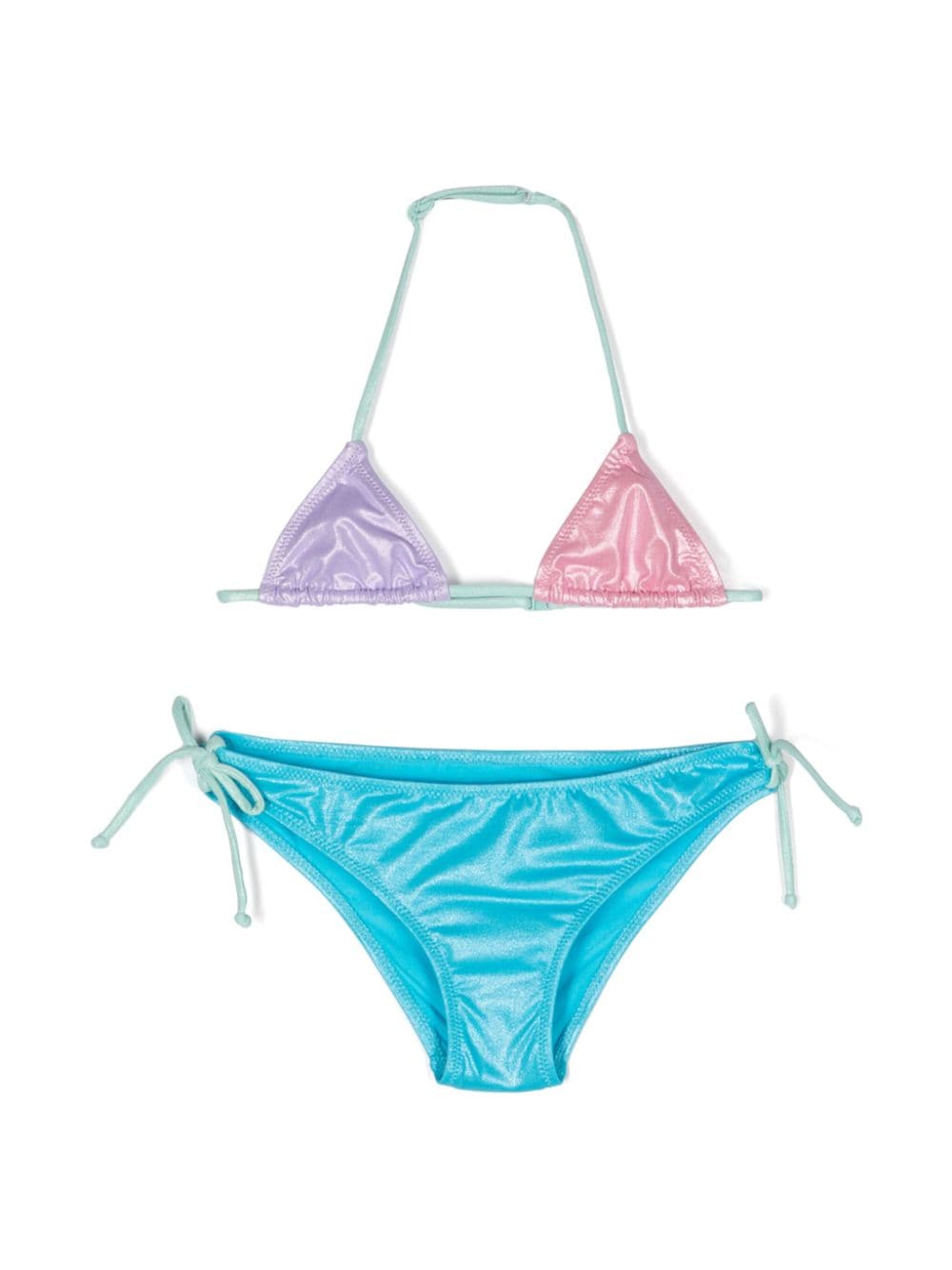 MC2 Saint Barth Kids Bikini im Metallic-Look - Blau von MC2 Saint Barth Kids