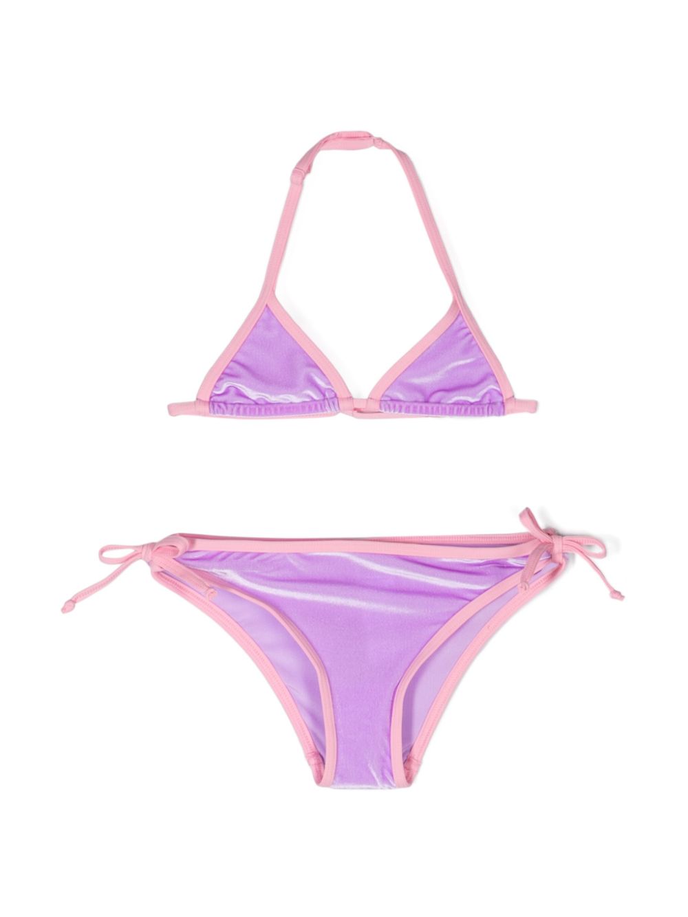 MC2 Saint Barth Kids Holly Bikini aus Samt - Violett von MC2 Saint Barth Kids