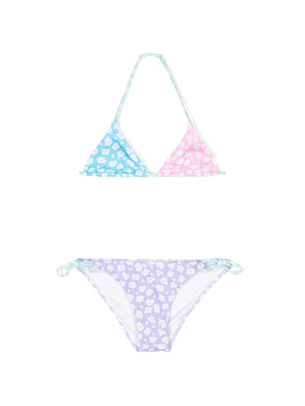 MC2 Saint Barth Kids Holly Bikini in Colour-Block-Optik - Violett von MC2 Saint Barth Kids