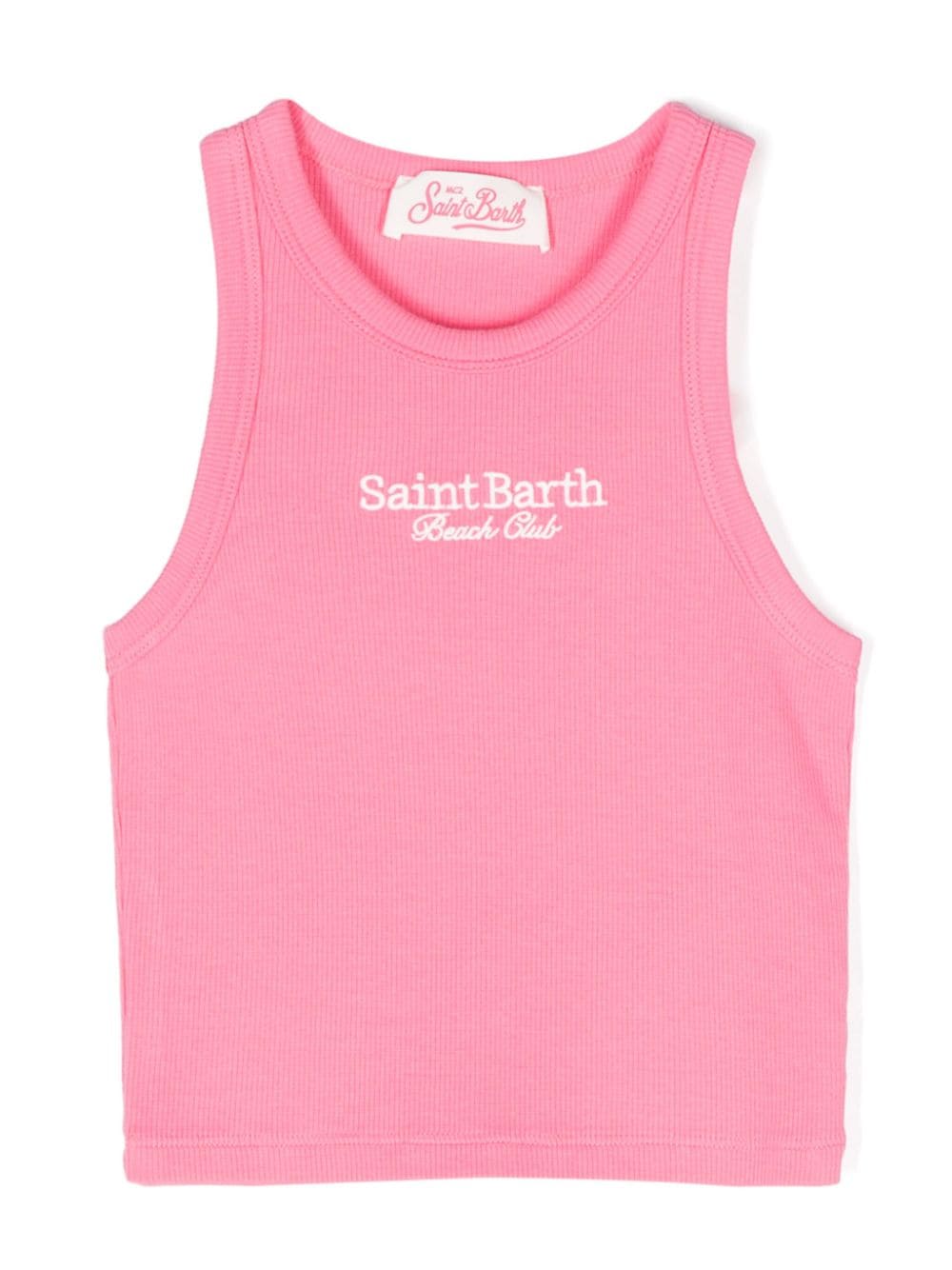 MC2 Saint Barth Kids Geripptes Oberteil mit Logo-Stickerei - Rosa von MC2 Saint Barth Kids