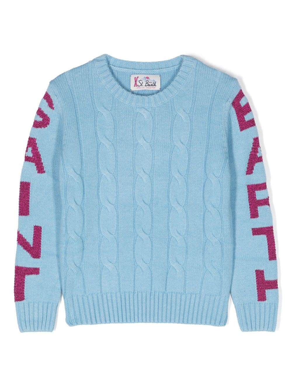 MC2 Saint Barth Kids Intarsien-Pullover mit Zopfmuster - Blau von MC2 Saint Barth Kids