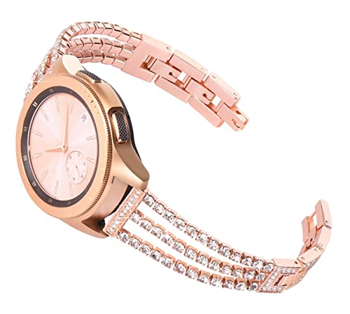 20 22mm Frauen Watch Strap Compatible With Samsung Galaxy Uhr aktiv 2 44mm 40mm Armband Compatible With Galaxieuhr 46mm 42mm S3 Huawei GT 2E Gurt (Color : Rose gold, Size : Galaxy active 2 44mm) von MDATT