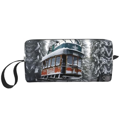 Aufbewahrungstasche für Skilifte, kleine Make-up-Tasche für Geldbörse, Reise-Make-up-Tasche, Mini-Kosmetiktasche für Herren, Winter Old Cable Ski Lift, Einheitsgröße von MDATT