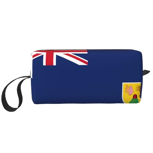 Aufbewahrungstasche mit Flagge der Turks- und Caicosinseln, kleine Make-up-Tasche für Geldbörse, Reise-Make-up-Tasche, Mini-Kosmetiktasche für Herren, Flagge der Turks- und Caicosinseln, Einheitsgröße von MDATT