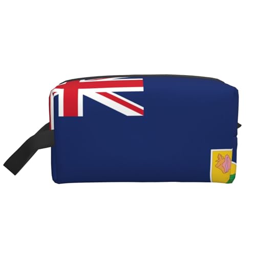 Aufbewahrungstasche mit Flagge der Turks- und Caicosinseln, kleine Make-up-Tasche für Geldbörse, Reise-Make-up-Tasche, Mini-Kosmetiktasche für Herren, Flagge der Turks- und Caicosinseln, Einheitsgröße von MDATT