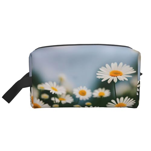 Aufbewahrungstasche mit Gänseblümchen, kleine Make-up-Tasche für Geldbörse, Reise-Make-up-Tasche, Mini-Kosmetiktasche für Herren, Gänseblümchen, Einheitsgröße von MDATT