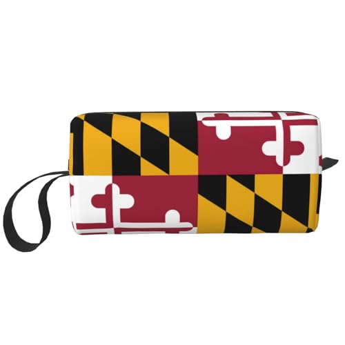 Aufbewahrungstasche mit Maryland-Staatsflagge, kleine Make-up-Tasche für Geldbörse, Reise-Make-up-Tasche, Mini-Kosmetiktasche für Herren, Flagge des Bundesstaates Maryland, Einheitsgröße von MDATT