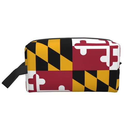 Aufbewahrungstasche mit Maryland-Staatsflagge, kleine Make-up-Tasche für Geldbörse, Reise-Make-up-Tasche, Mini-Kosmetiktasche für Herren, Flagge des Bundesstaates Maryland, Einheitsgröße von MDATT