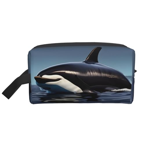 MDATT Aufbewahrungstasche mit Orca-Killer-Wal-Druck, kleine Make-up-Tasche für Geldbörse, Reise-Make-up-Tasche, Mini-Kosmetiktasche für Herren, Orca-Killer-Wal-Aufdruck, Einheitsgröße von MDATT