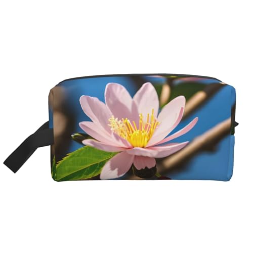 Aufbewahrungstasche mit rosa Mandelblüten, kleine Make-up-Tasche für Geldbörse, Reise-Make-up-Tasche, Mini-Kosmetiktasche für Herren, Rosa Mandelblüte, Einheitsgröße von MDATT