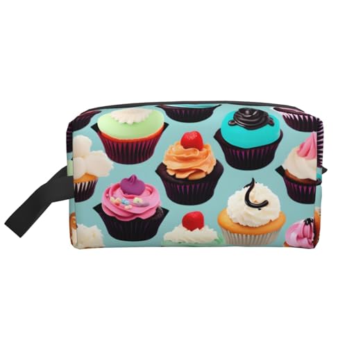 Bunte Cupcake-Aufbewahrungstasche, kleine Make-up-Tasche für Geldbörse, Reise-Make-up-Tasche, Mini-Kosmetiktasche für Herren, Bunte Cupcakes, Einheitsgröße von MDATT