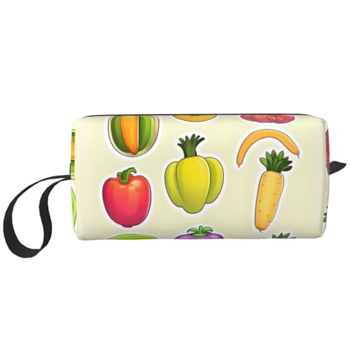 Cartoon-Aufbewahrungstasche für Gemüse, Obst, kleine Make-up-Tasche für Geldbörse, Reise-Make-up-Tasche, Mini-Kosmetiktasche für Herren, Cartoon-Gemüse, Früchte, Einheitsgröße von MDATT