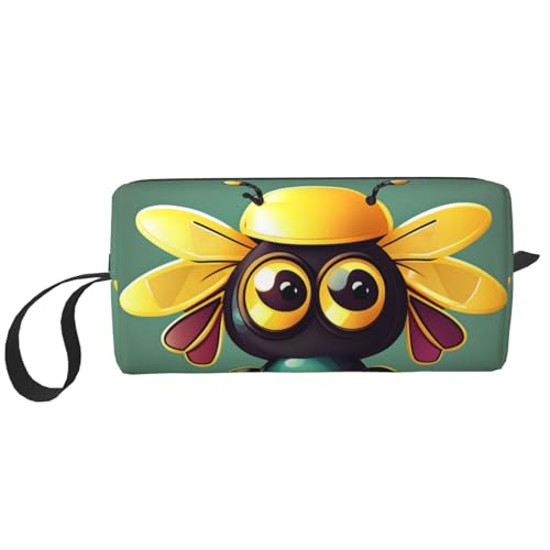 Cartoon-Bienen-Aufbewahrungstasche, kleine Make-up-Tasche für Geldbörse, Reise-Make-up-Tasche, Mini-Kosmetiktasche für Herren, Cartoon-Biene, Einheitsgröße von MDATT