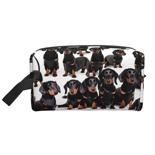 Dackel-Weiner Haustier-Aufbewahrungstasche, kleine Make-up-Tasche für Geldbörse, Reise-Make-up-Tasche, Mini-Kosmetiktasche für Herren, Dackel Weiner Hund, Einheitsgröße von MDATT