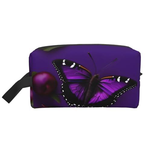 Eine lila pflaumenfarbene Schmetterlings-Aufbewahrungstasche, kleine Make-up-Tasche für Geldbörse, Reise-Make-up-Tasche, Mini-Kosmetiktasche für Herren, Ein lila Pflaumen-Schmetterling, Einheitsgröße Eine lila pflaumenfarbene Schmetterlings-Aufbewahrungstasche, kleine Make-up-Tasche für Geldbörse, Reise-Make-up-Tasche, Mini-Kosmetiktasche für Herren, Ein lila Pflaumen-Schmetterling, Einheitsgröße von MDATT