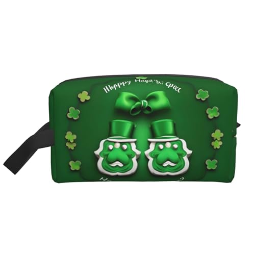 Happy St. Patrick's Day Aufbewahrungstasche, kleine Make-up-Tasche für Geldbörse, Reise-Make-up-Tasche, Mini-Kosmetiktasche für Herren, Happy St. Patrick's Day, Einheitsgröße von MDATT