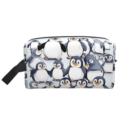 Viele niedliche Baby-Pinguin-Skizzenaufbewahrungstasche, kleine Make-up-Tasche für Geldbörse, Reisen, Make-up-Tasche, Mini-Kosmetiktasche für Herren, Viele niedliche Baby-Pinguine, Einheitsgröße von MDATT