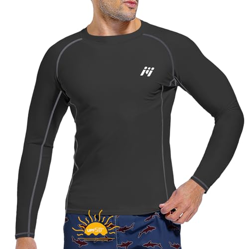 MEETWEE Herren Rash Guard Rash Vest Männer Langarm/Kurzarm UV Schutz T-Shirt Tops UPF 50+ Schnelltrocknend für Schwimmen Surfen Wassersport MEETWEE Herren Rash Guard Rash Vest Männer Langarm/Kurzarm UV Schutz T-Shirt Tops UPF 50+ Schnelltrocknend für Schwimmen Surfen Wassersport von MEETWEE