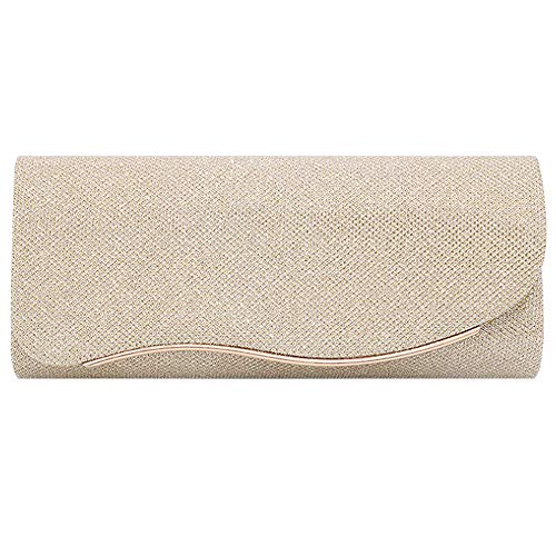 MEGAUK Damen Clutch Glitzer Elegant Abendtasche Glänzend Handtasche Envelope Tasche Unterarmtasche mit Kette für Hochzeit Wedding Prom Party von MEGAUK